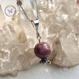 Pink Tourmaline Crystal Ball Pendant